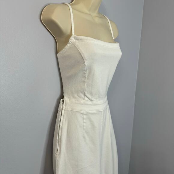 Good American Vacay Denim Jumpsuit Wide Leg Lace up BackTie Back White Sz 2 - Picture 6 of 12